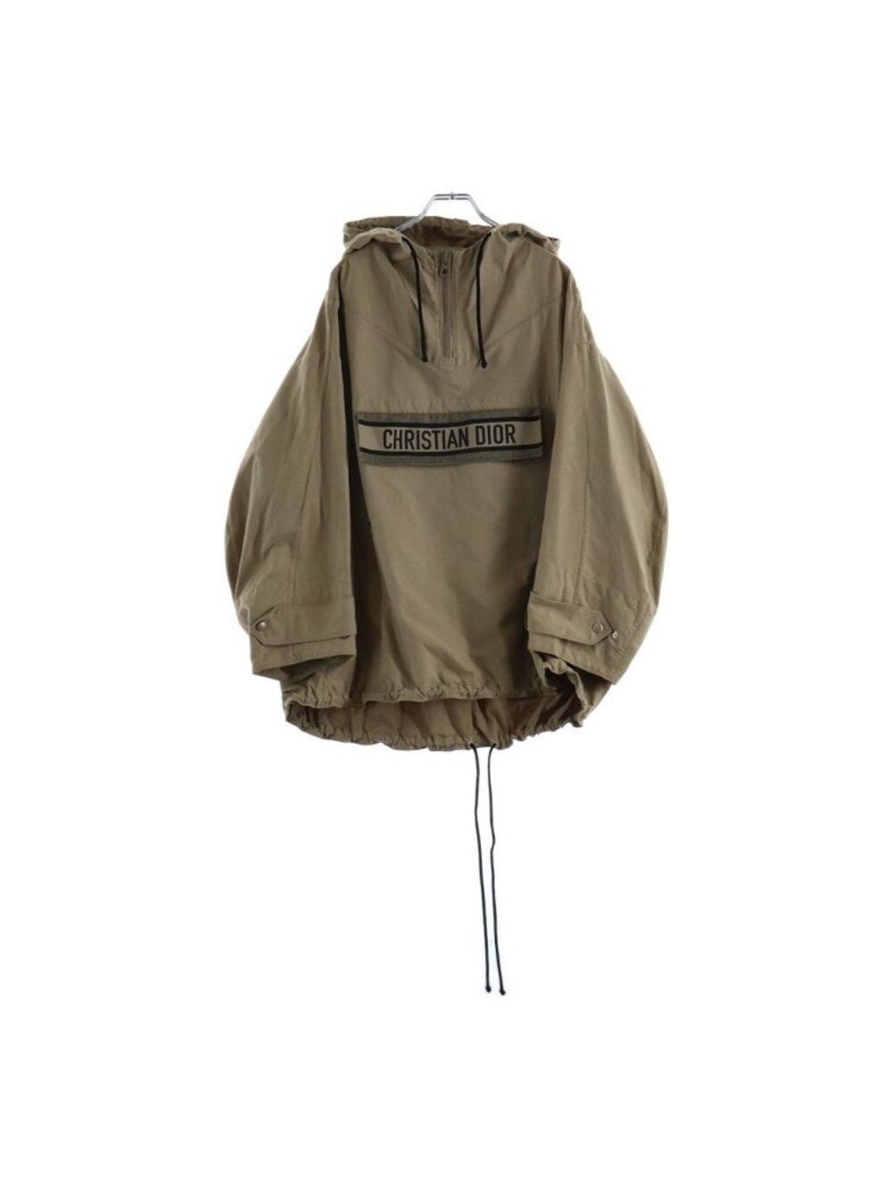 Dior Bee Embroidery Front Logo Twill Cotton Anorak Jacket Brown